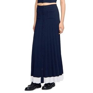 Oceane Long Two Tone Knit Skirt